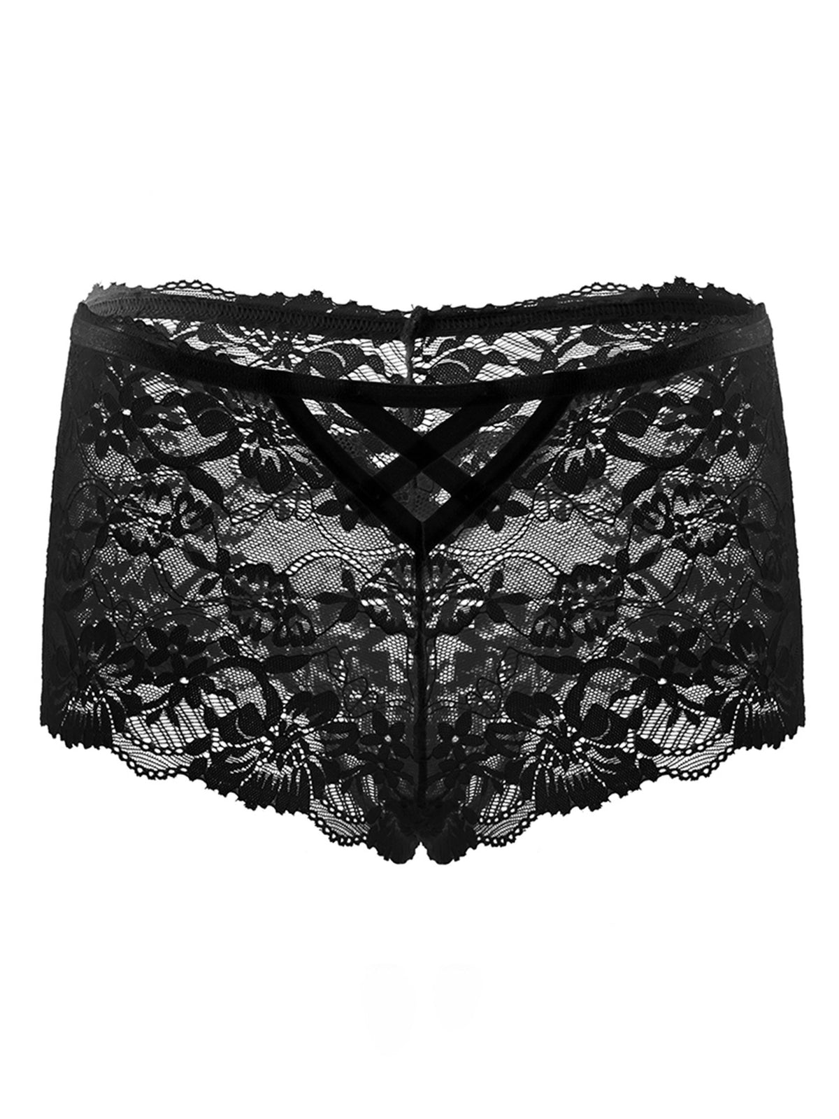 hollow lace cross straps briefs Boyshort