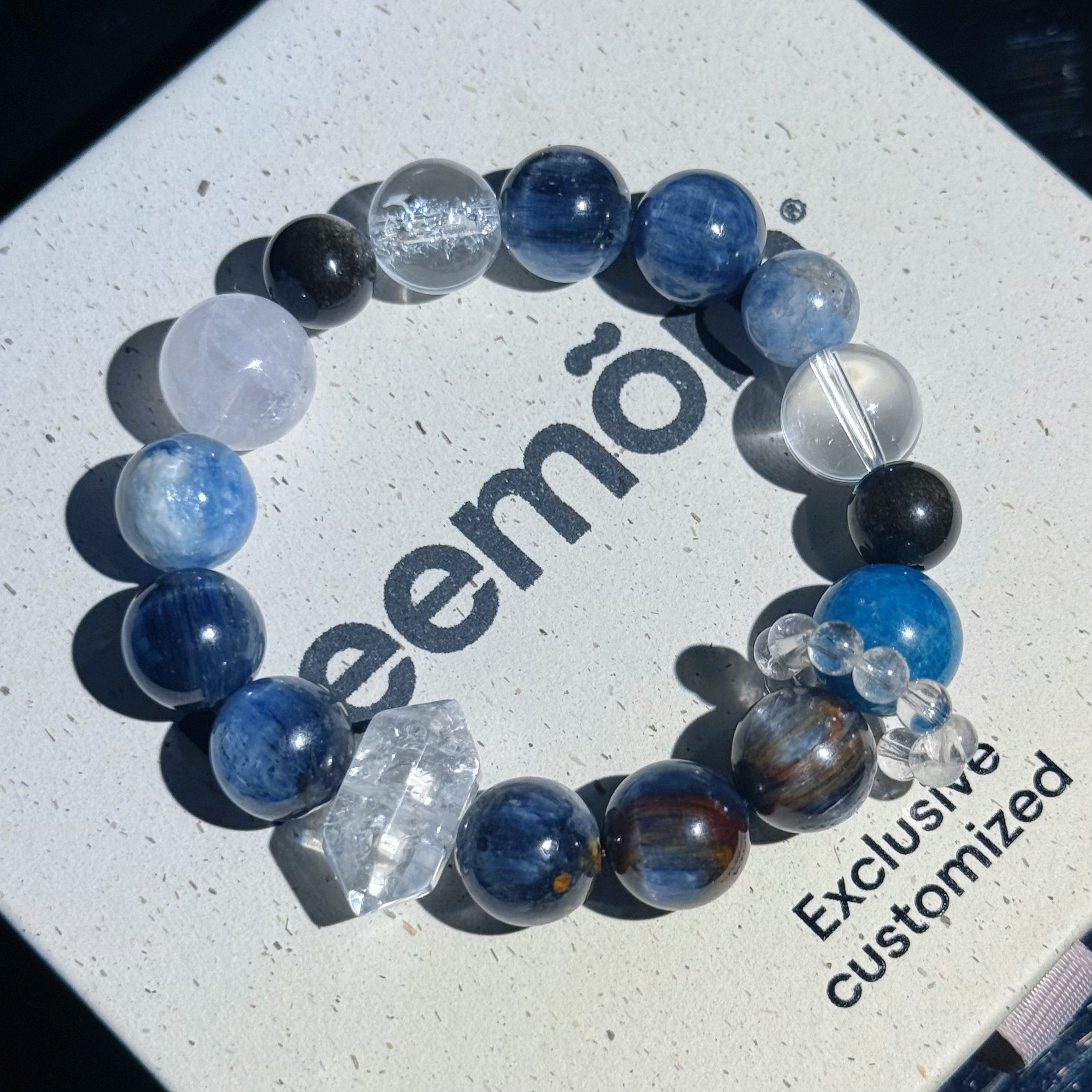 Aquarius Crystal Bracelet – Blue Apatite & Clear Quartz Healing Bracelet