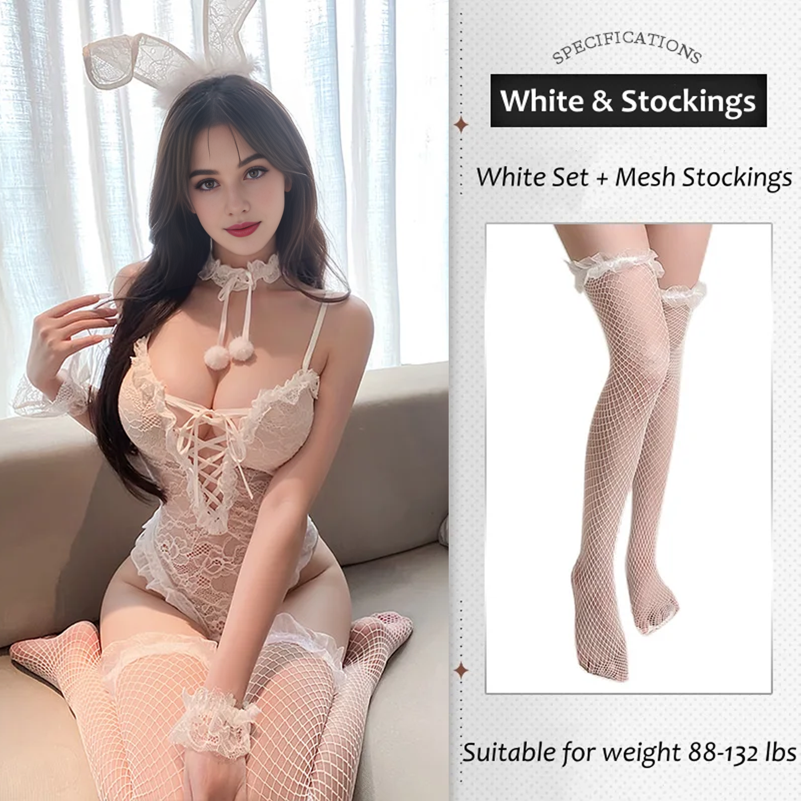 Bunny Girl Lace Bodysuit Set