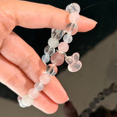 Cancer Crystal Bracelet – Rose Quartz, Aquamarine & Clear Quartz Healing Bracelet