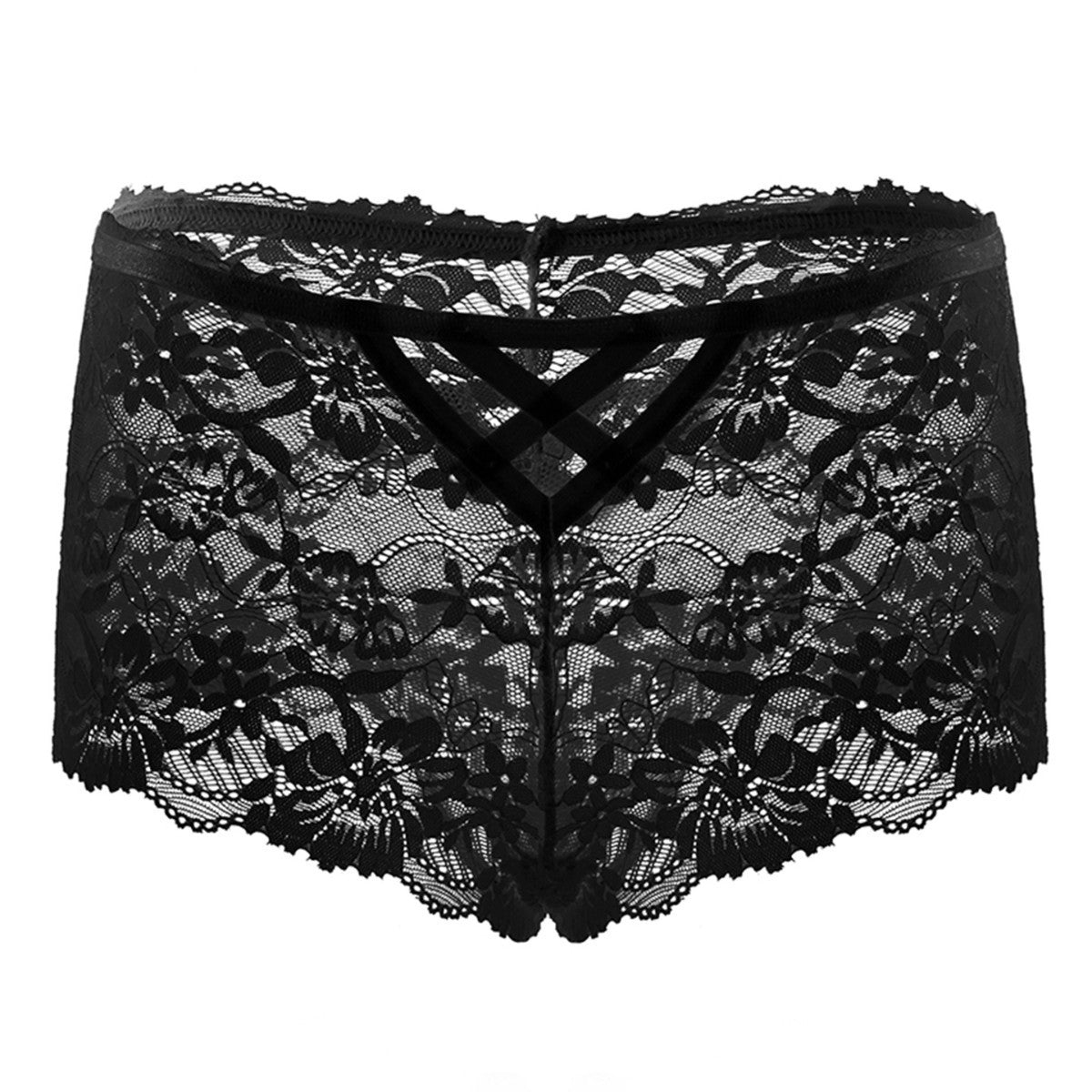 hollow lace cross straps briefs Boyshort
