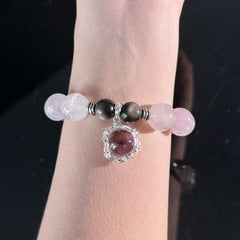 Pisces Crystal Bracelet – Amethyst, Rose Quartz & Smoky Quartz Healing Bracelet