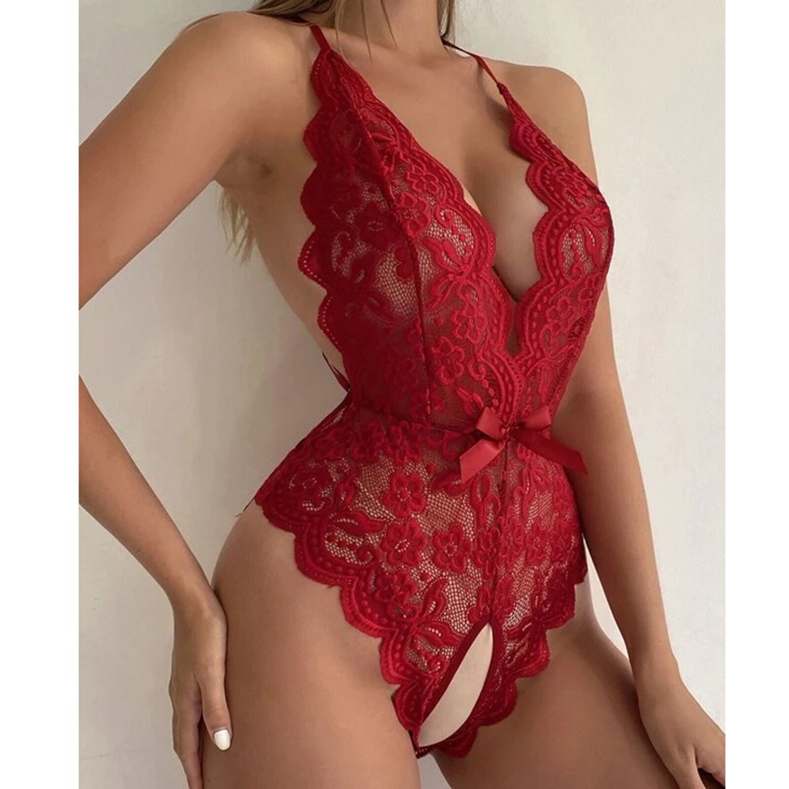 Backless Lace See-through One piece Lingerie