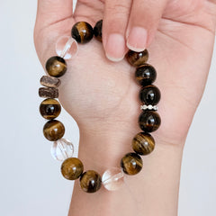 Tiger’s Eye and Clear Quartz Bracelet