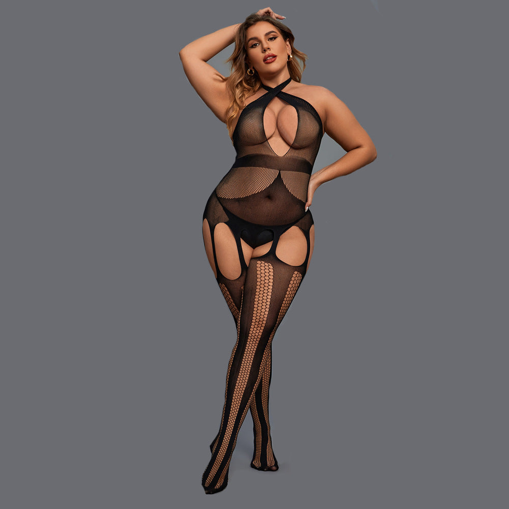 See-through Underwear Plus-Size Mesh Lingerie Erotic Bodysuit