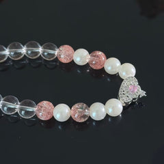 Moonlight Pearls and Strawberry Quartz—Crafting a Gentle Universe on the Wrist.