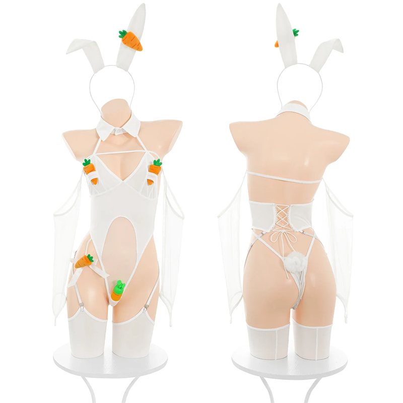 Bunny Fun Stockings Carrot Lingerie Set