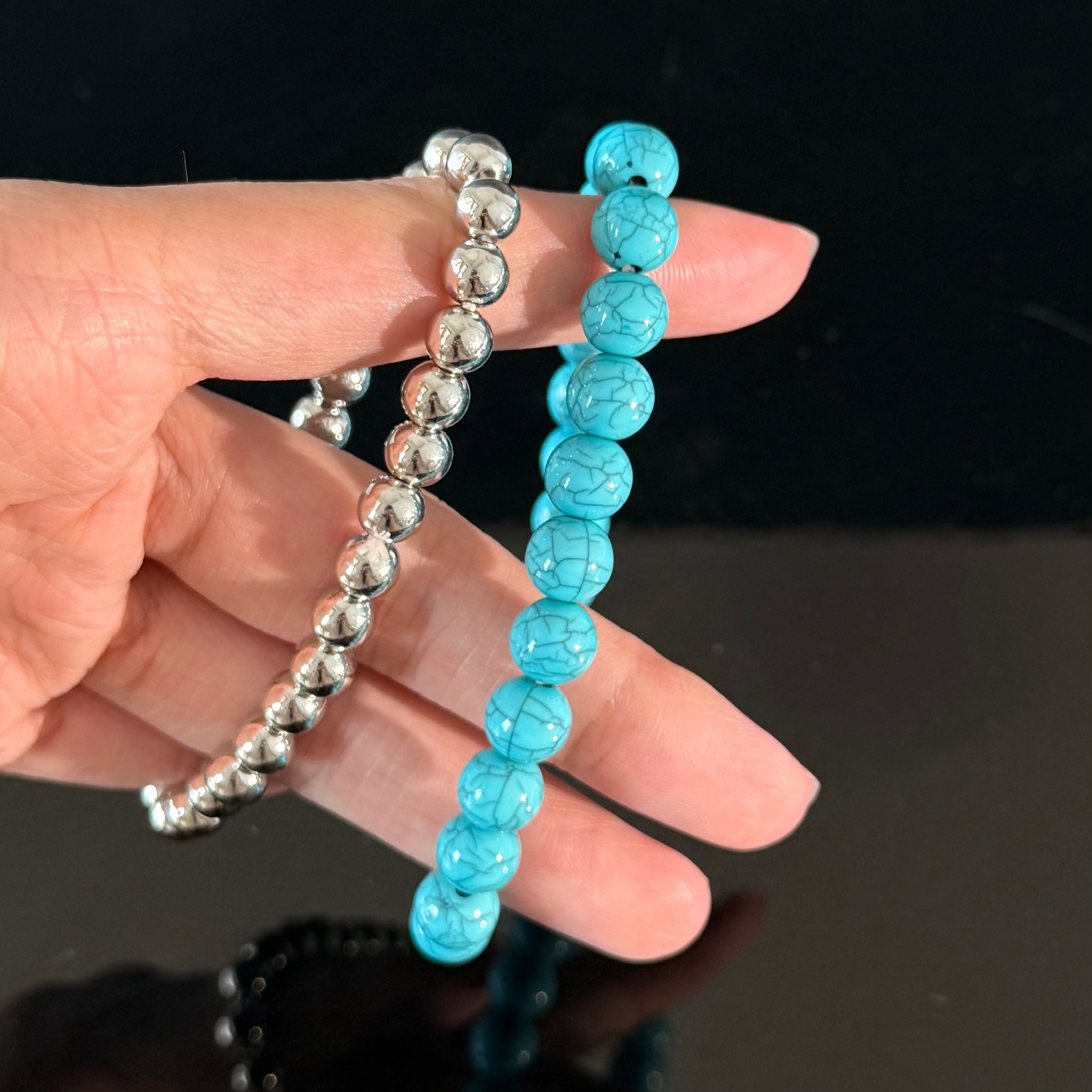 Sagittarius Zodiac Bracelet Set – Turquoise & Hematite Beaded Bracelets