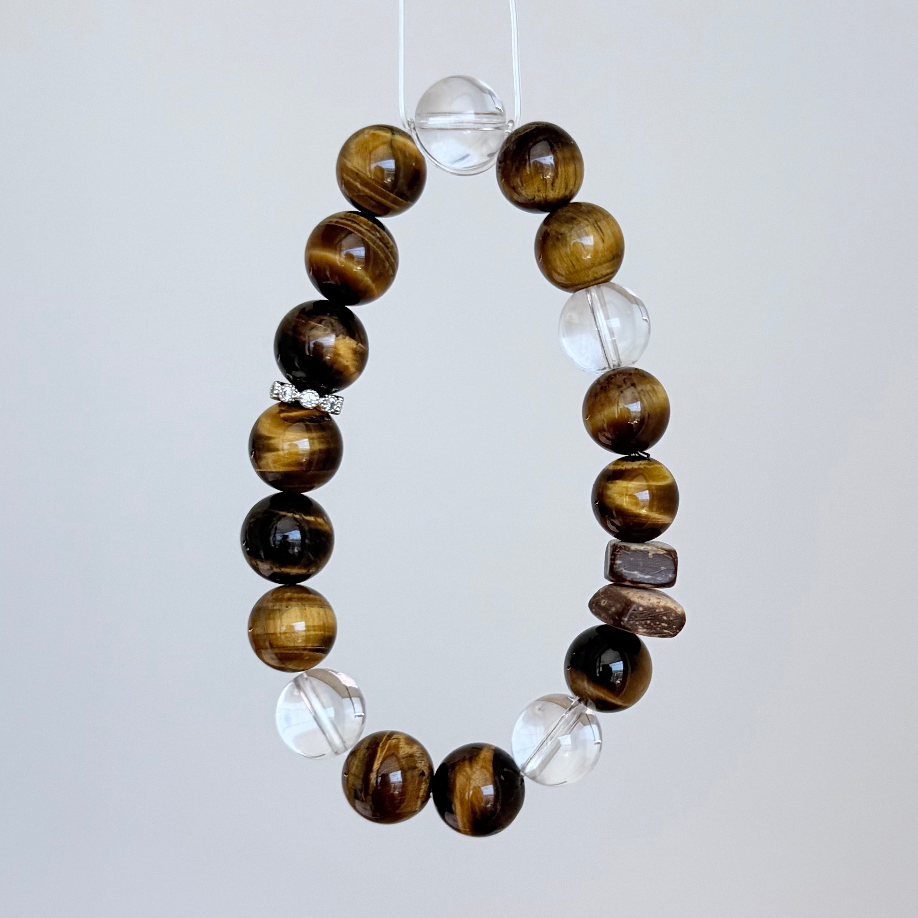 Tiger’s Eye and Clear Quartz Bracelet