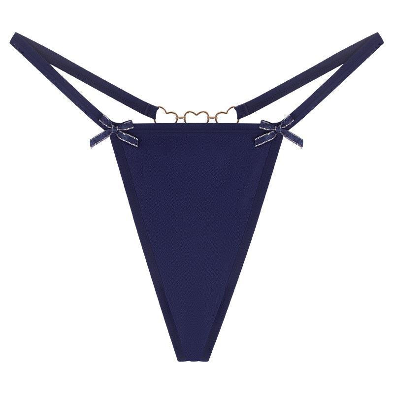 Love Heart Chain Bowknot Low Waist Seamless Thong