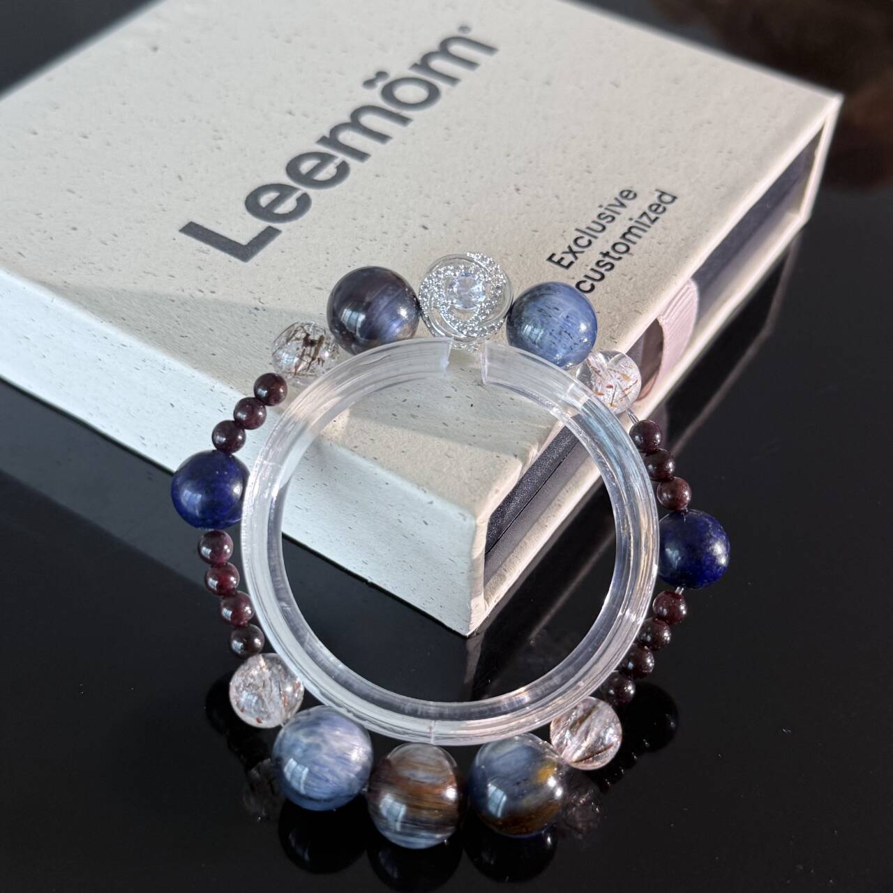 Natural Labradorite, Lapis Lazuli & Rutilated Quartz Crystal Bracelet – Handmade Healing Energy Bracelet for Protection, Wisdom & Confidence