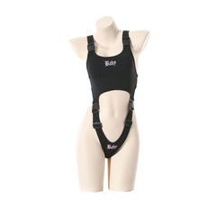 "Baby" Printed One-piece Strap Buckle Lingerie