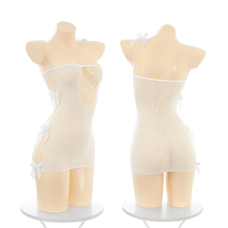 See-through Tearable Fishnet Clothes Hip Skirt