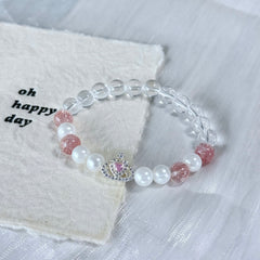 Moonlight Pearls and Strawberry Quartz—Crafting a Gentle Universe on the Wrist.