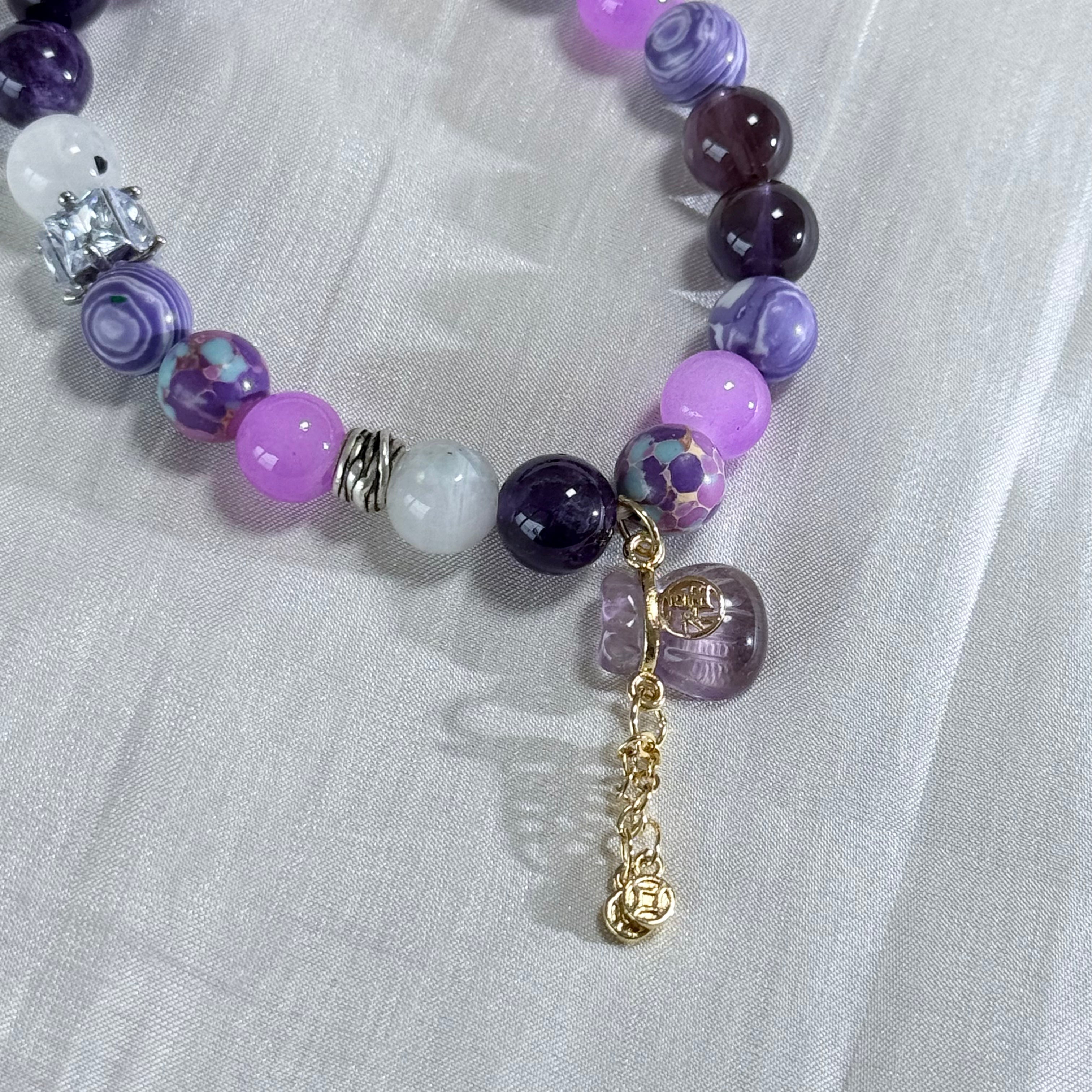 Dispel internal strife and enhance intuition | Purple Crystal Beads