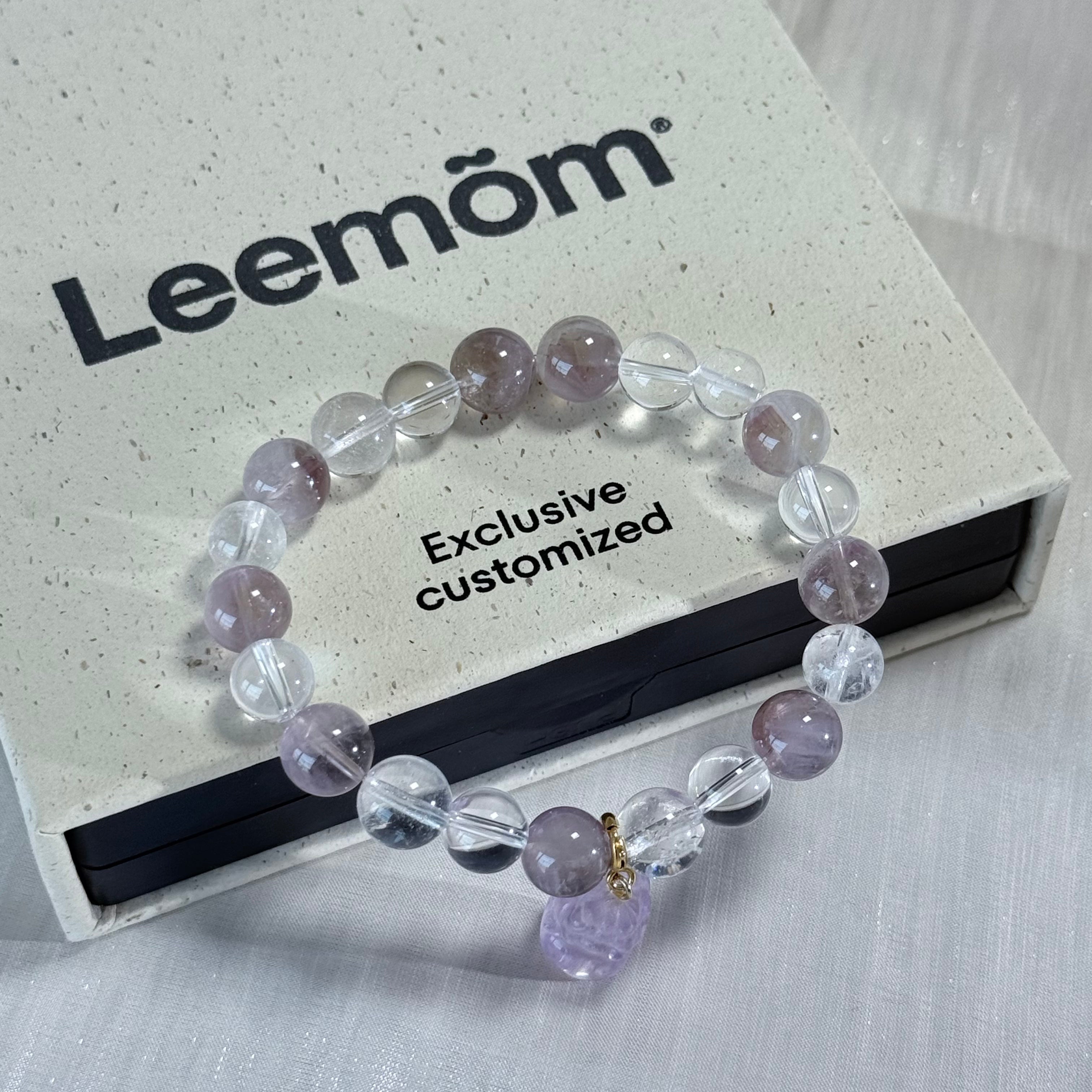 Icy Translucent Violet Hues | Super Seven & Clear Quartz Bracelet—Possessing an Innate, Aloof Beauty