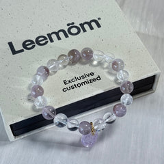 Icy Translucent Violet Hues | Super Seven & Clear Quartz Bracelet—Possessing an Innate, Aloof Beauty