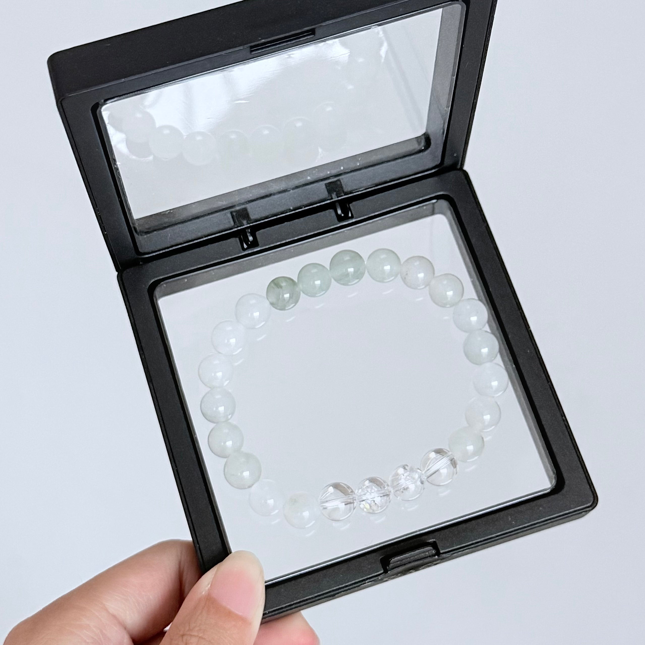 White Chalcedony & Clear Quartz Bracelet