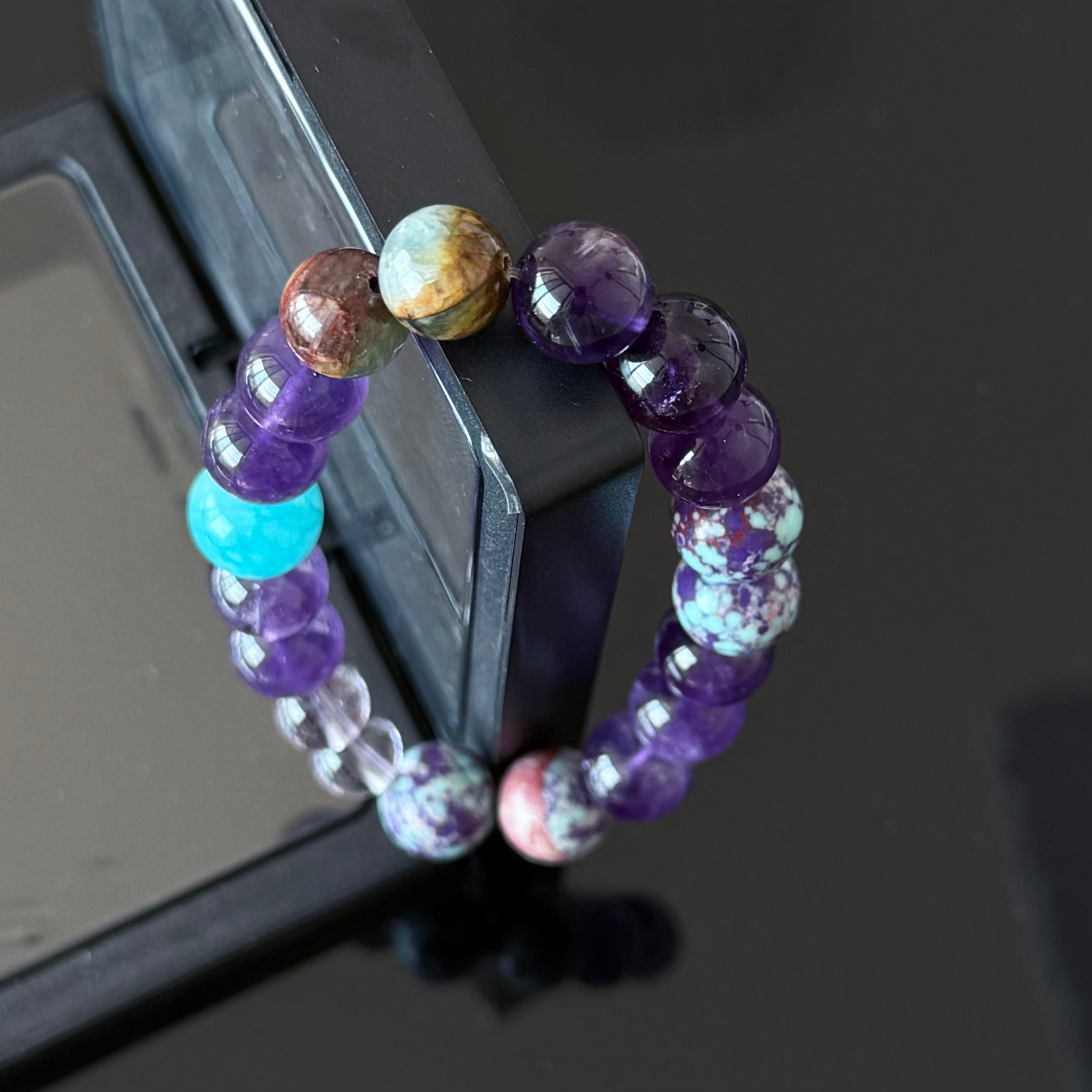 Amethyst & Turquoise Mixed Gemstone Bracelet