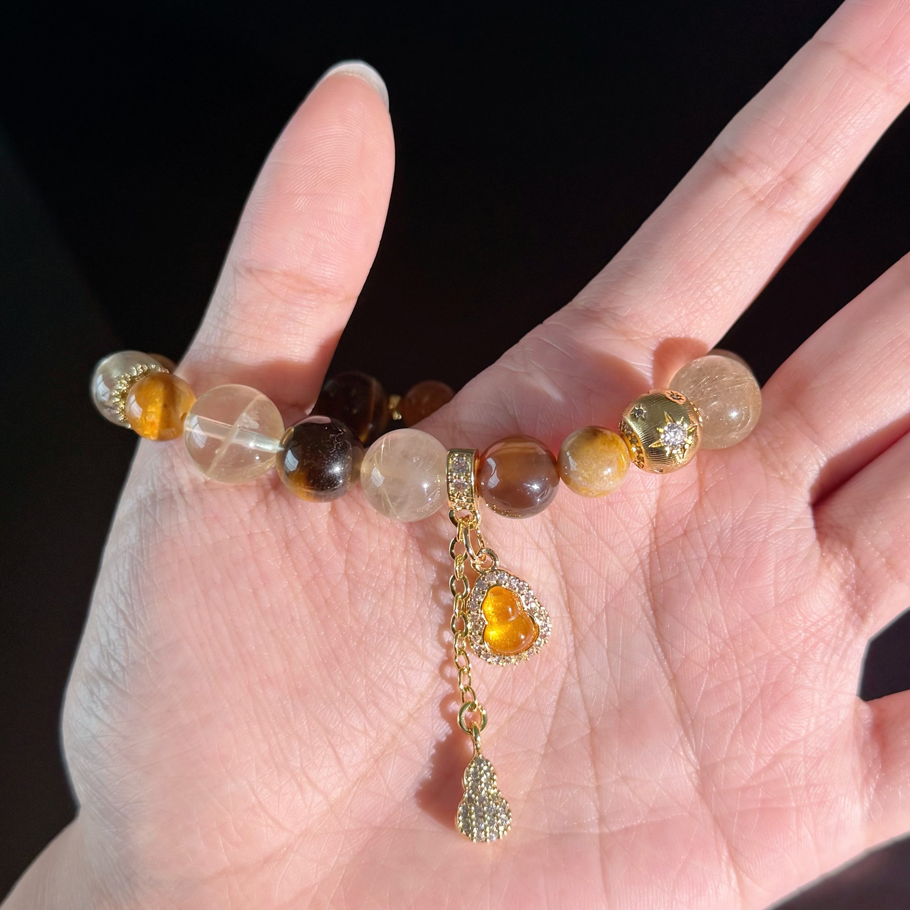 Tiger’s Eye & Citrine Wealth Bracelet – Success & Confidence Crystal Bracelet