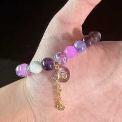 Dispel internal strife and enhance intuition | Purple Crystal Beads