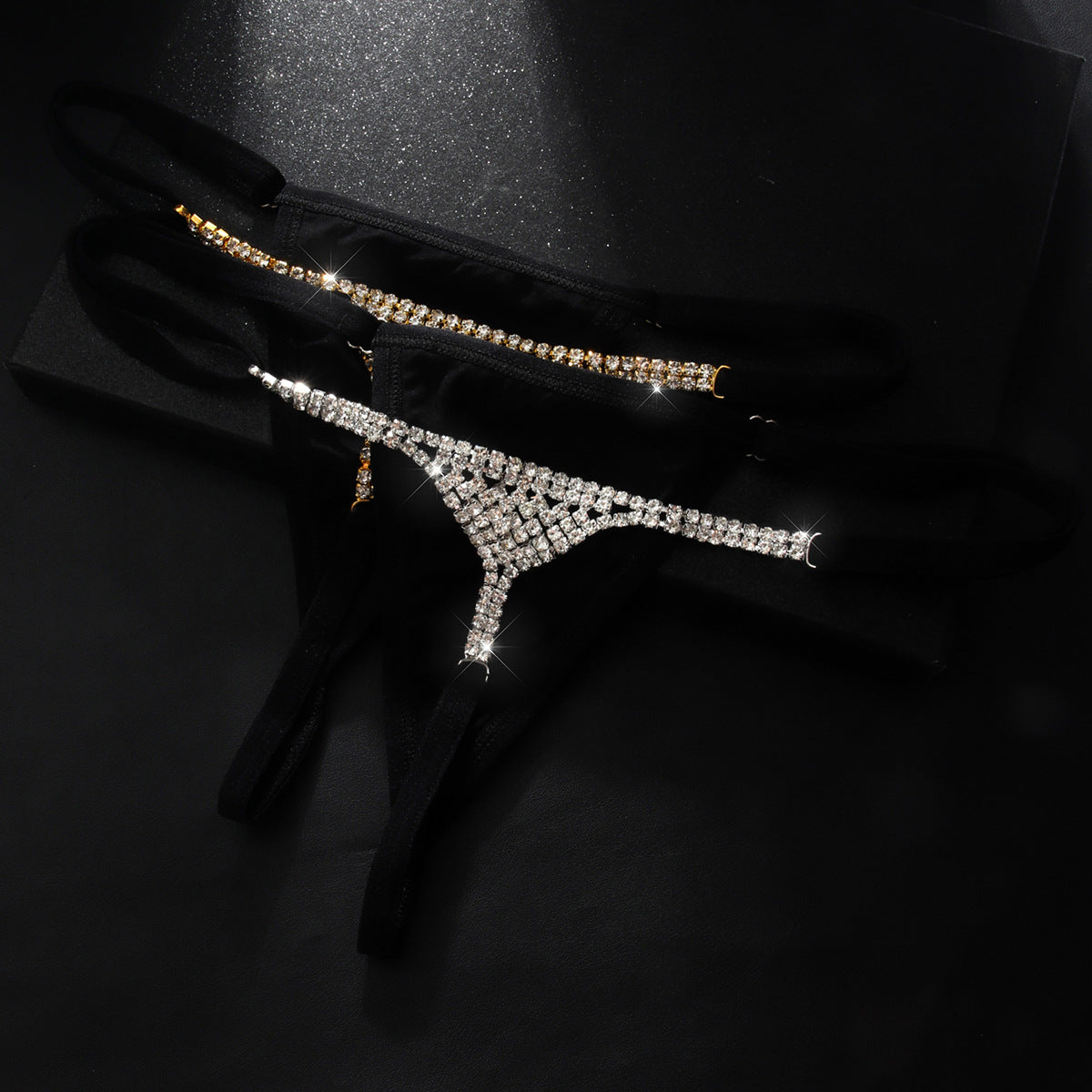Fashionable Shining Diamond Inlaid Bikini Body Chain Accessories Thong