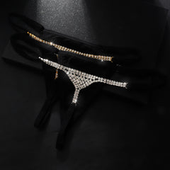 Fashionable Shining Diamond Inlaid Bikini Body Chain Accessories Thong