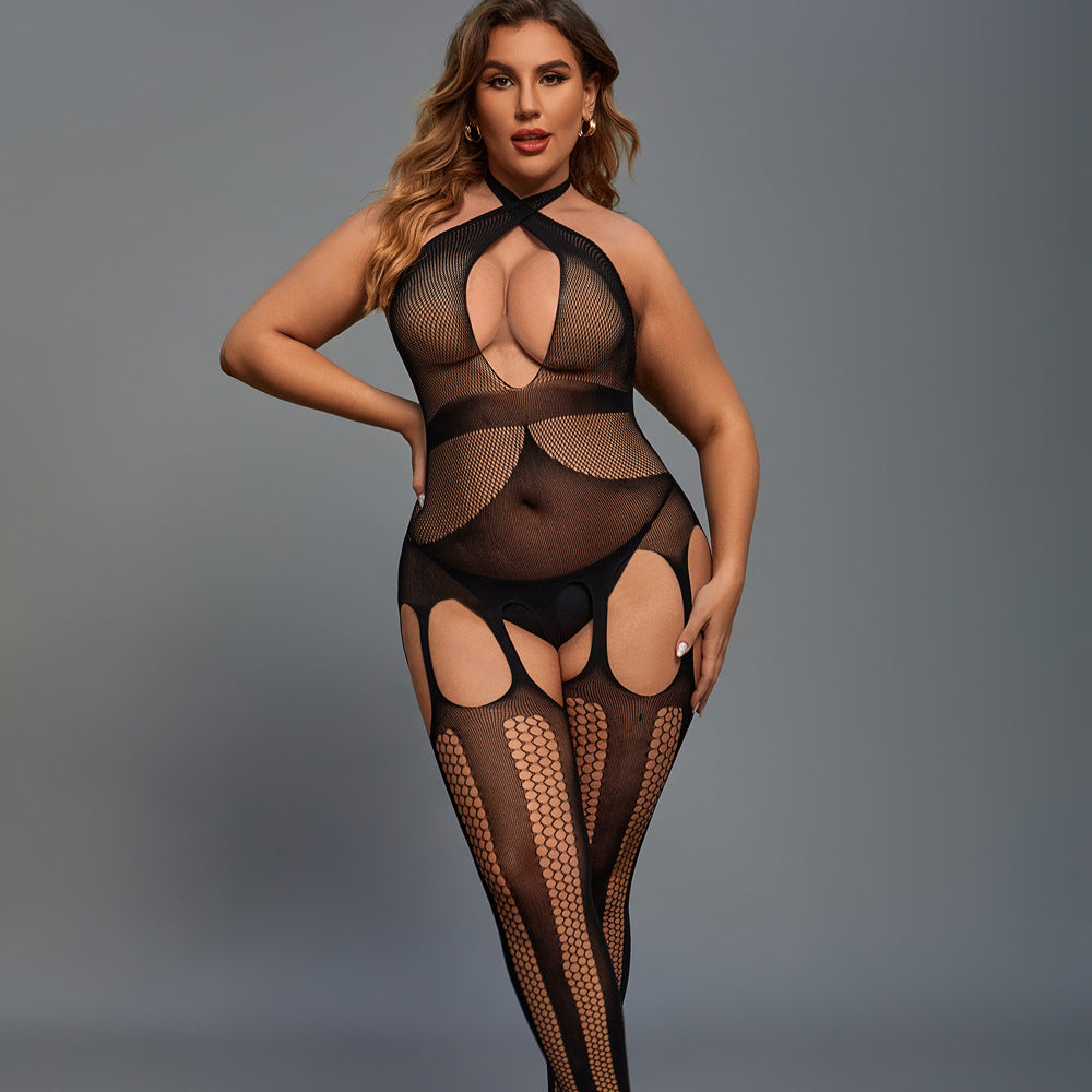 See-through Underwear Plus-Size Mesh Lingerie Erotic Bodysuit
