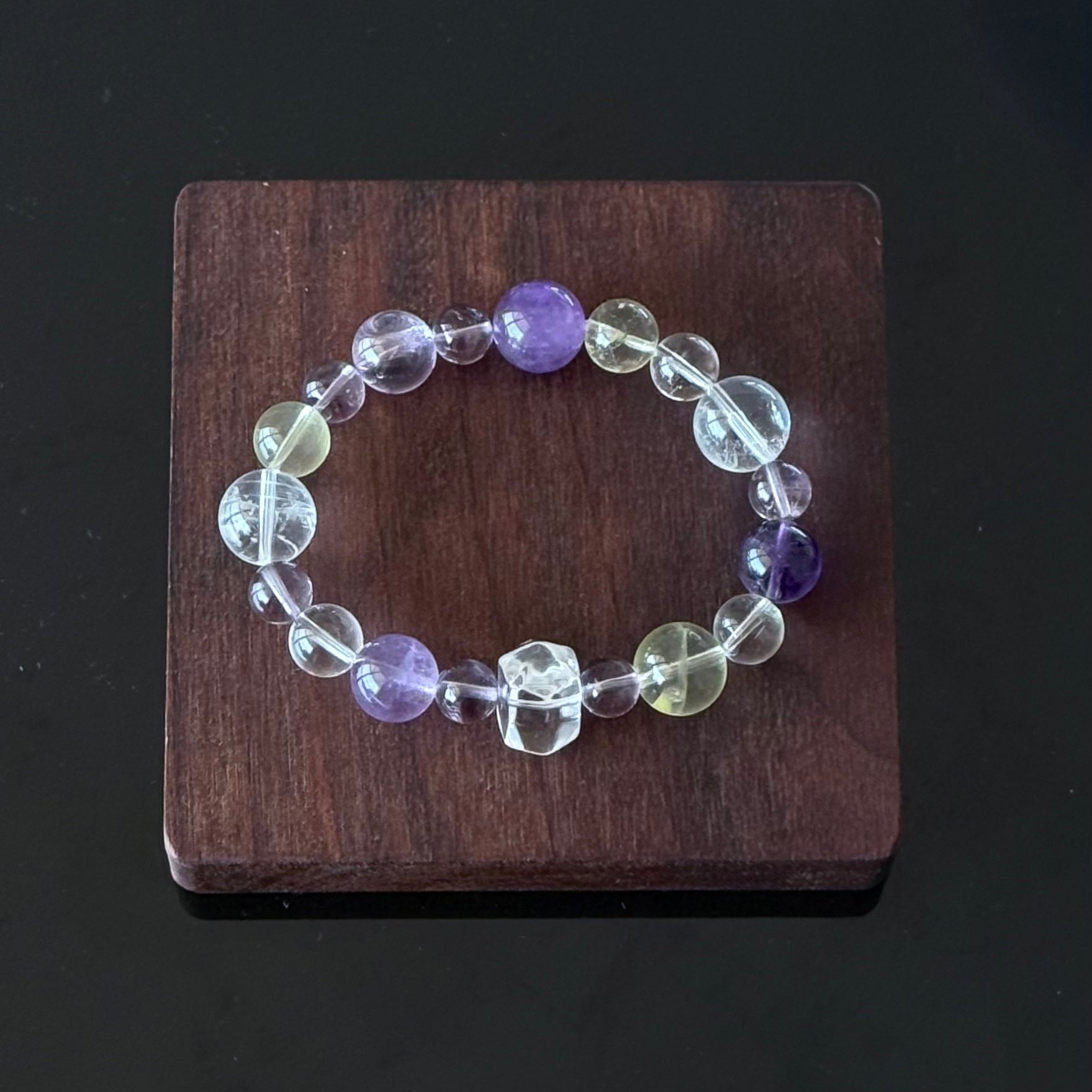 Amethyst, Citrine & Clear Quartz  Bracelet