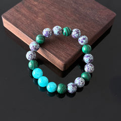 Amazonite, Malachite & Purple Jasper Bracelet