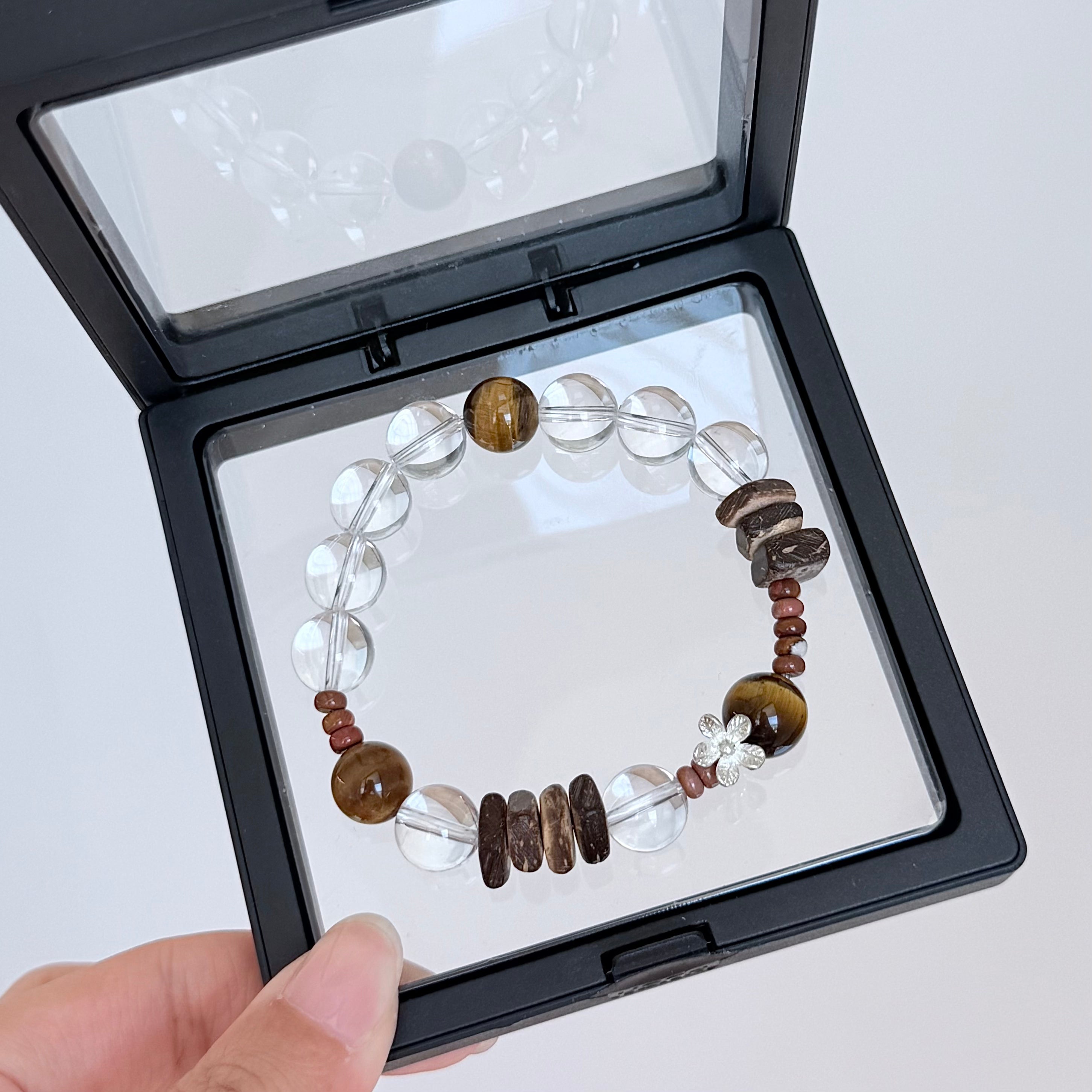 Clear Quartz & Tiger’s Eye Protection Bracelet