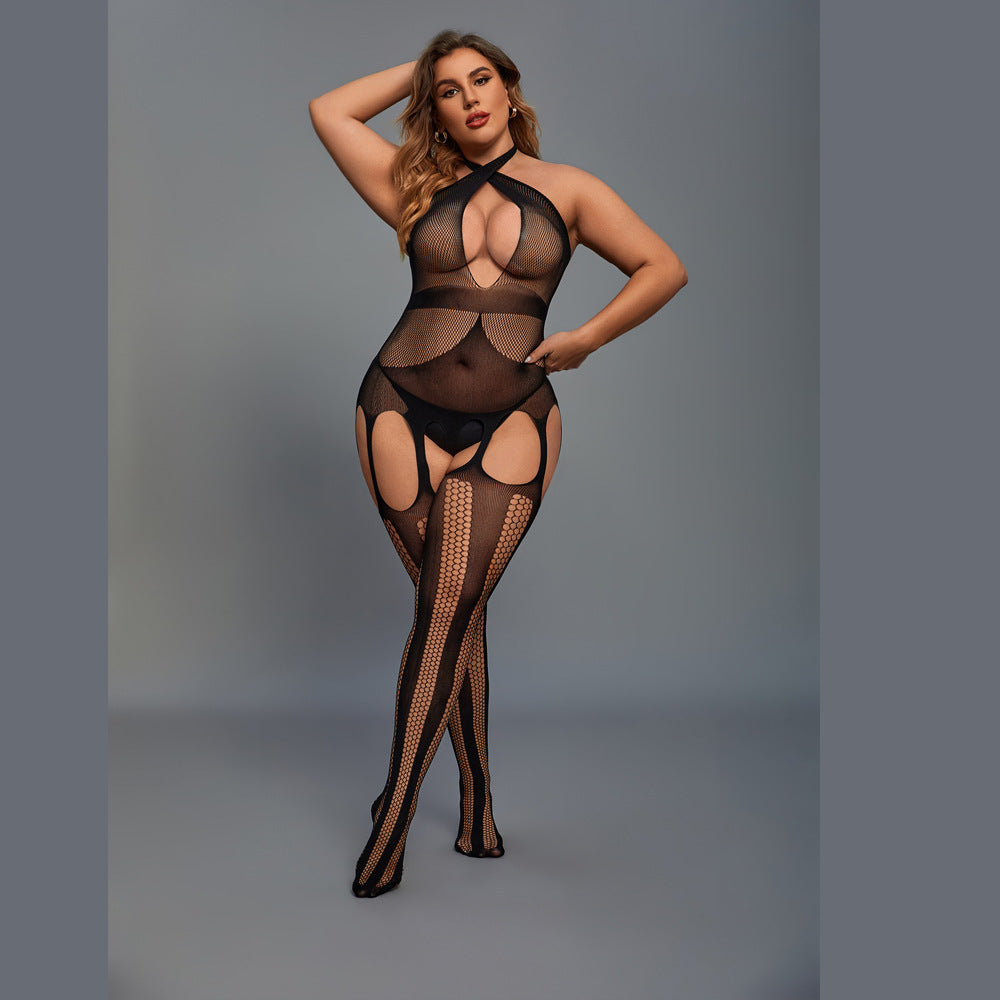 Open Crotch Free off See-through Hollow Bustiers & Teddies