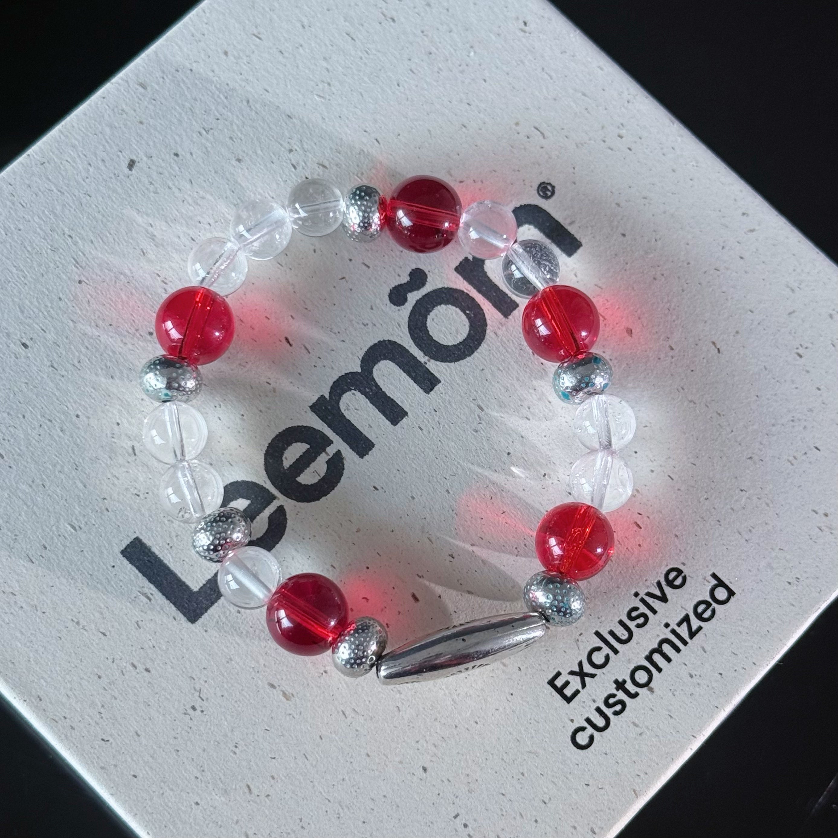 Aries Crystal Bracelet – Red Quartz & Clear Quartz Healing Bracelet