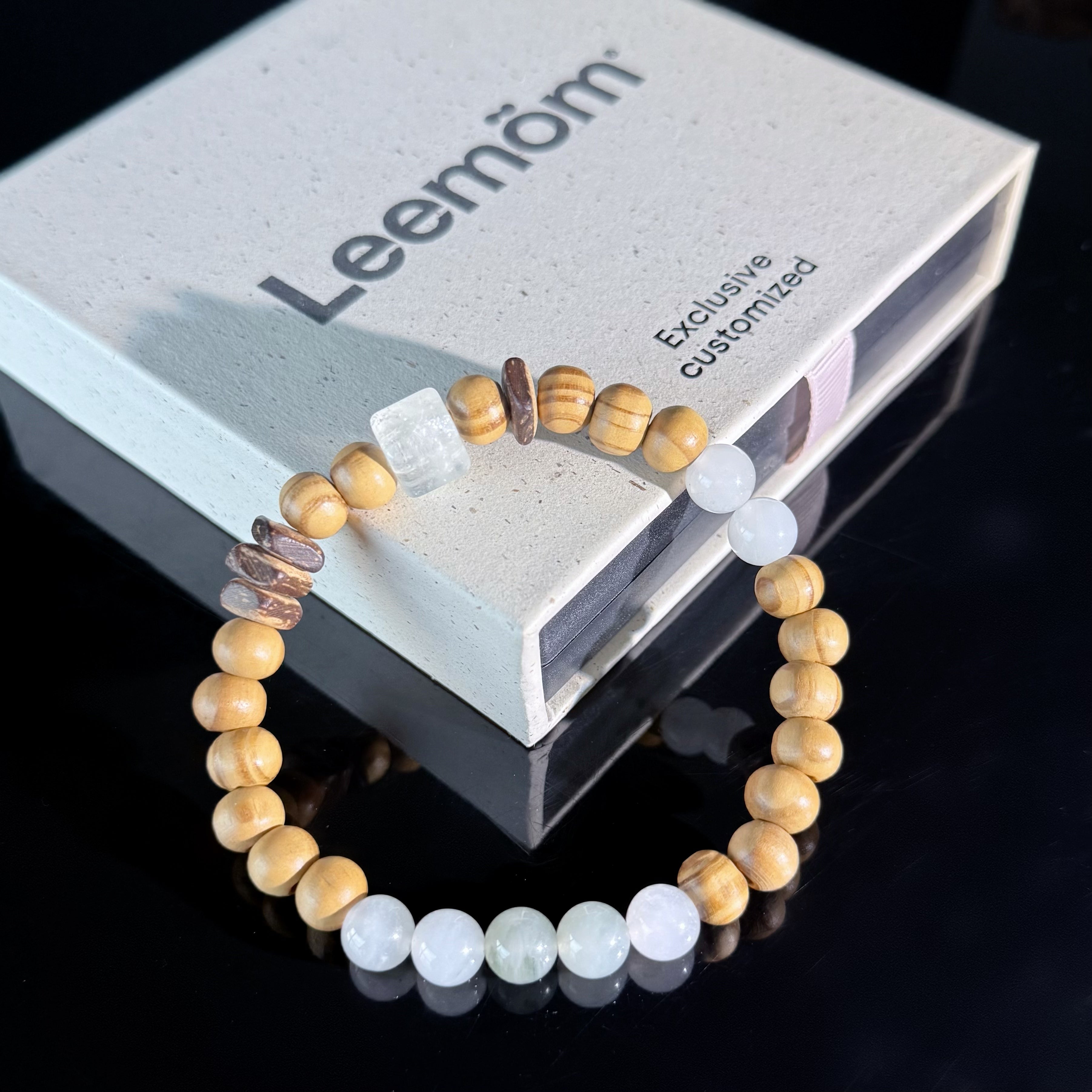 Taurus Crystal Bracelet – Wood & White Jade Zodiac Bracelet