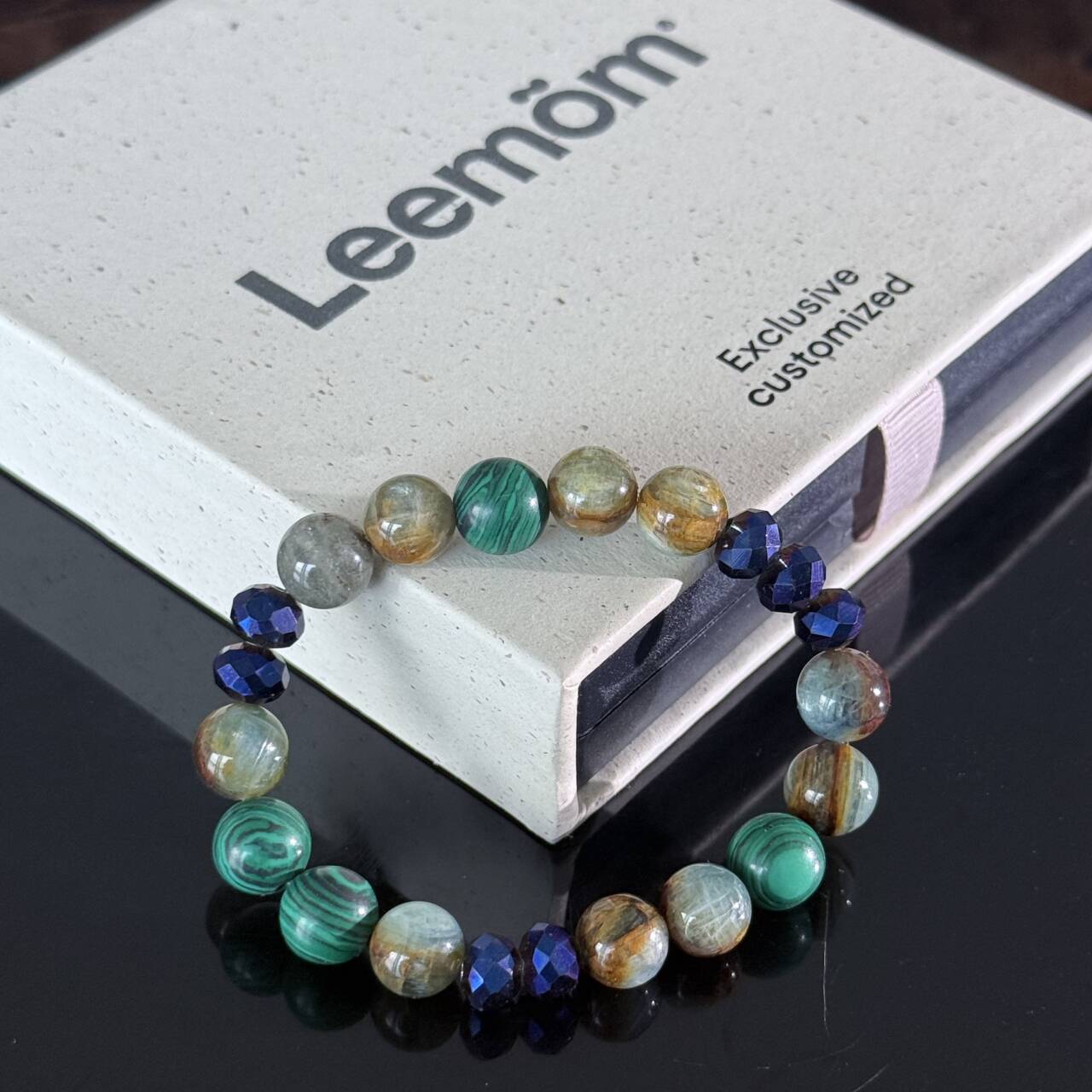 Handcrafted Malachite & Ocean Jasper Bracelet | A Blue Crystal Beaded Healing Bracelet for Balance and Protection