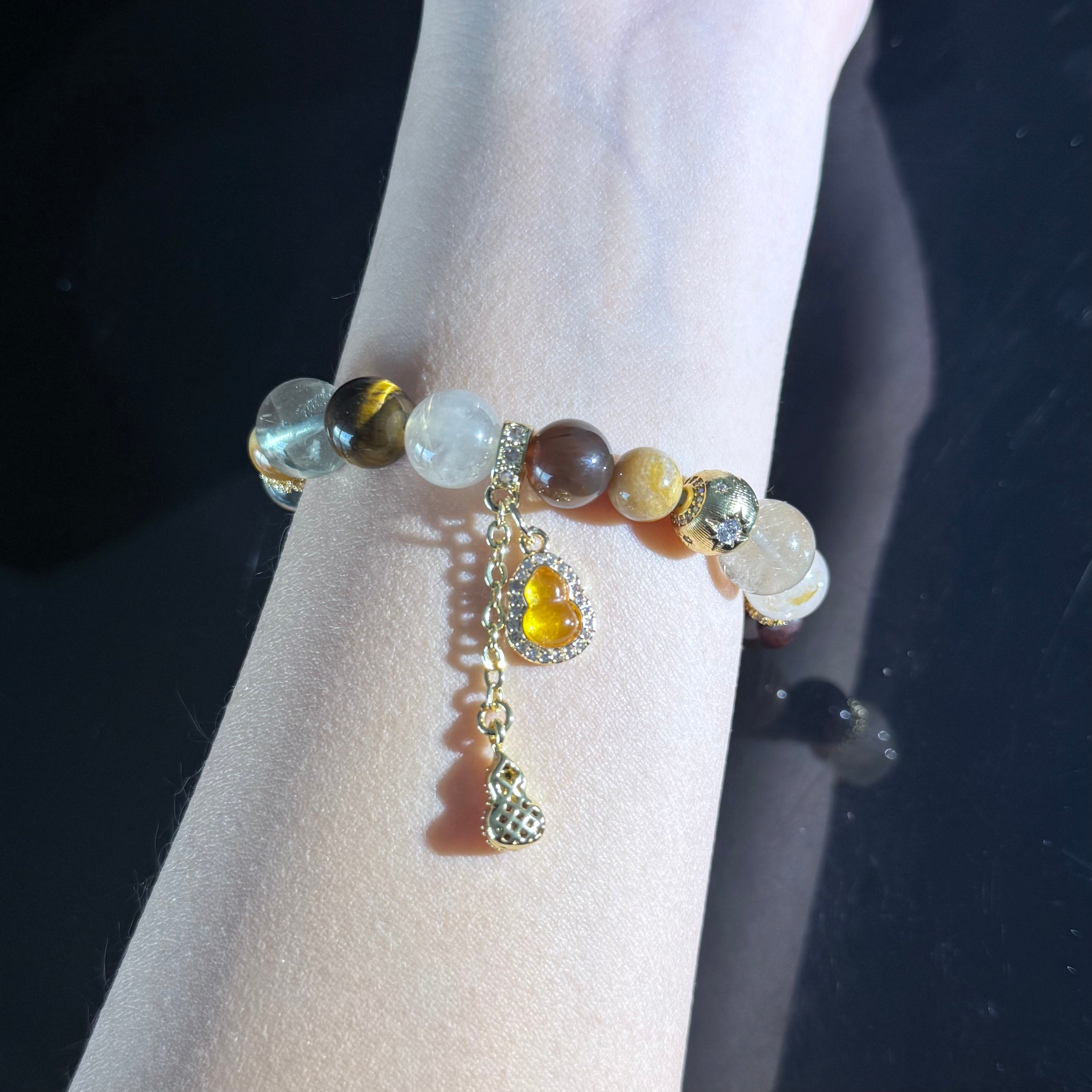 Tiger’s Eye & Citrine Wealth Bracelet – Success & Confidence Crystal Bracelet
