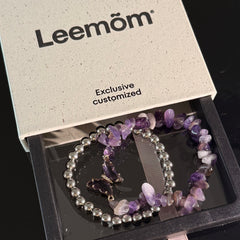 Pisces Amethyst Bracelet Set – Healing Crystal & Silver Energy Jewelry