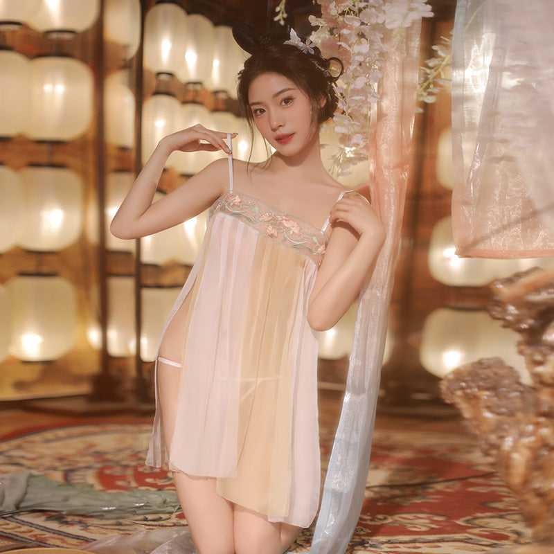 Ancient Style Chiffon Bra Pajamas Set