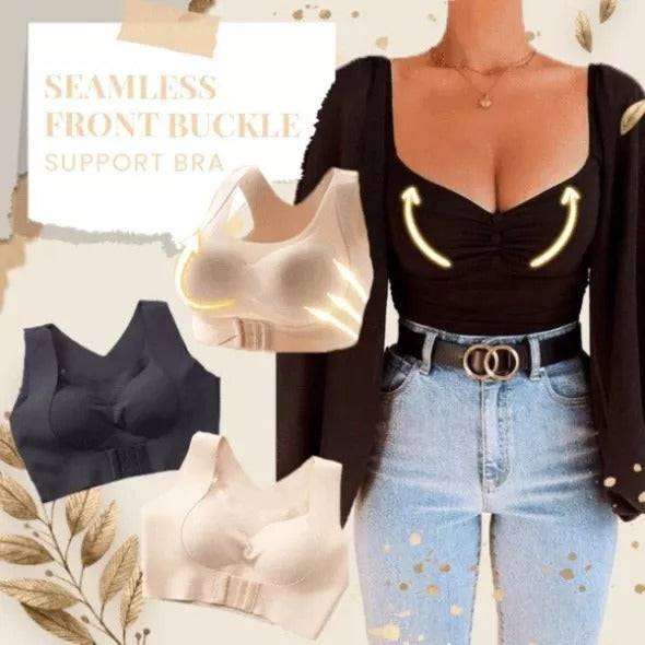 Seamless Front Buckle Support Bra