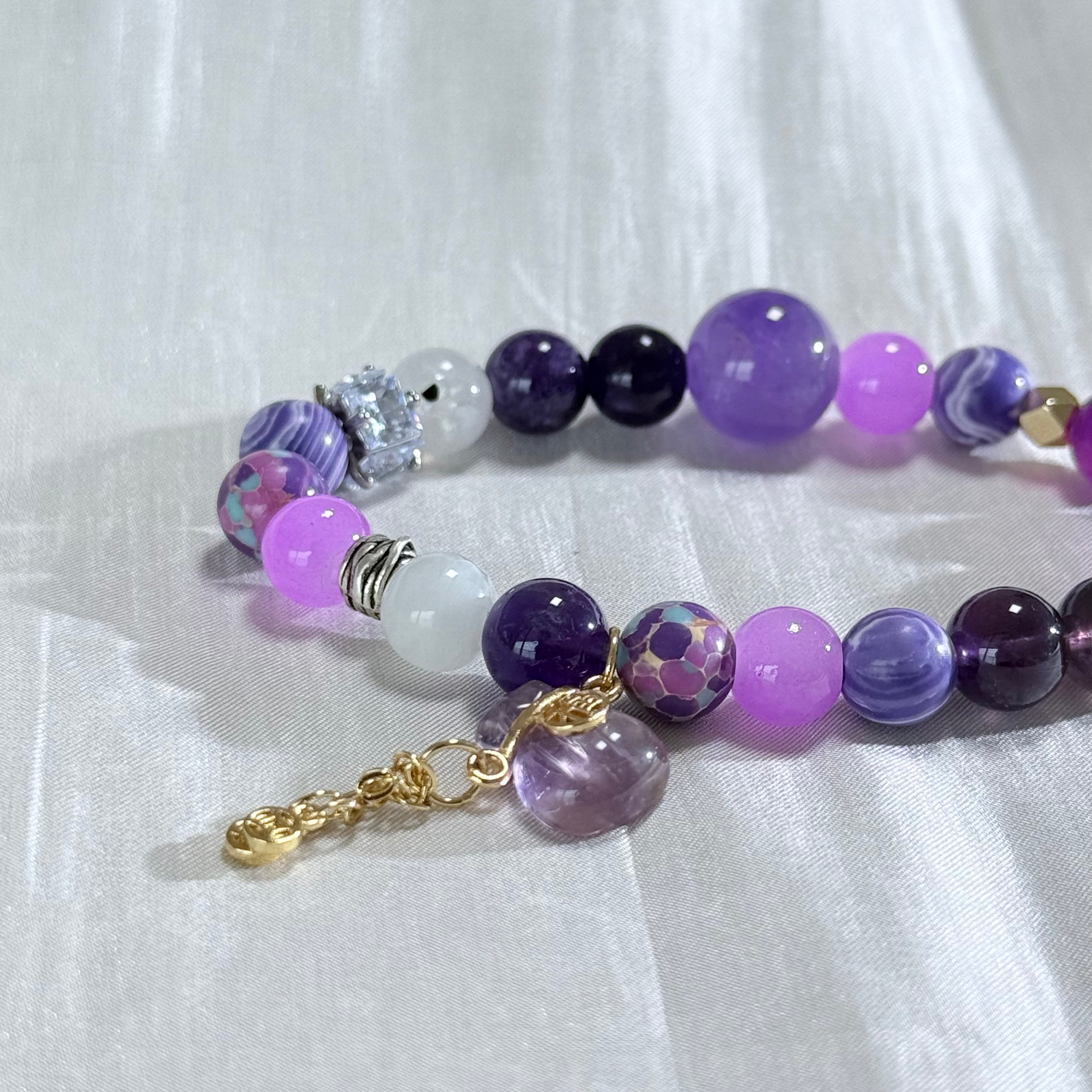 Dispel internal strife and enhance intuition | Purple Crystal Beads