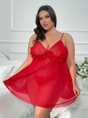 Plus Size See-through Dress Mesh Camisole