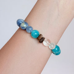 Blue Kyanite & Amazonite Bracelet with Clear Quartz