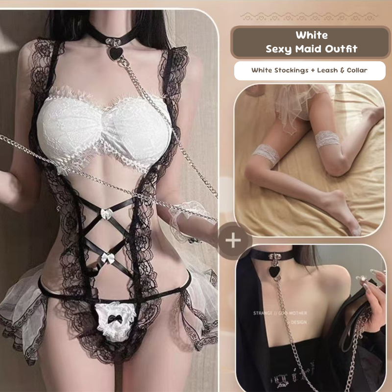 Lace Maid Costume See-through Free Lingerie