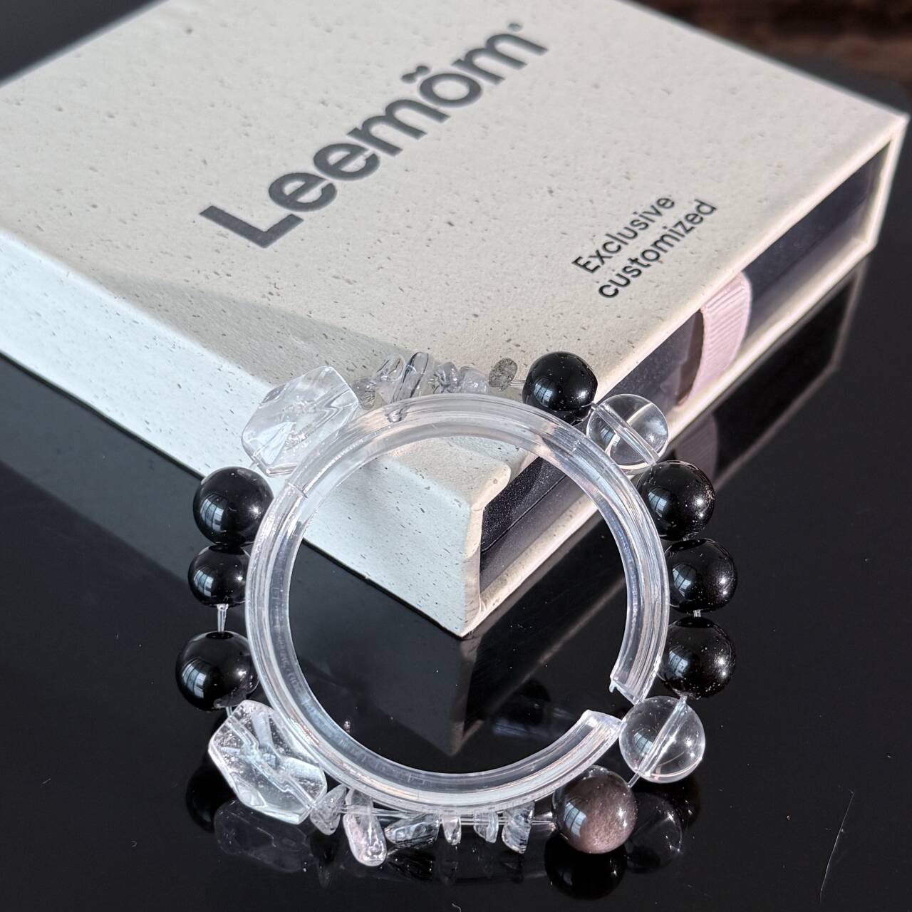 Handcrafted Obsidian and White Crystal Bracelet — A Crystal Bracelet Offering Both Protection and Healing Properties
