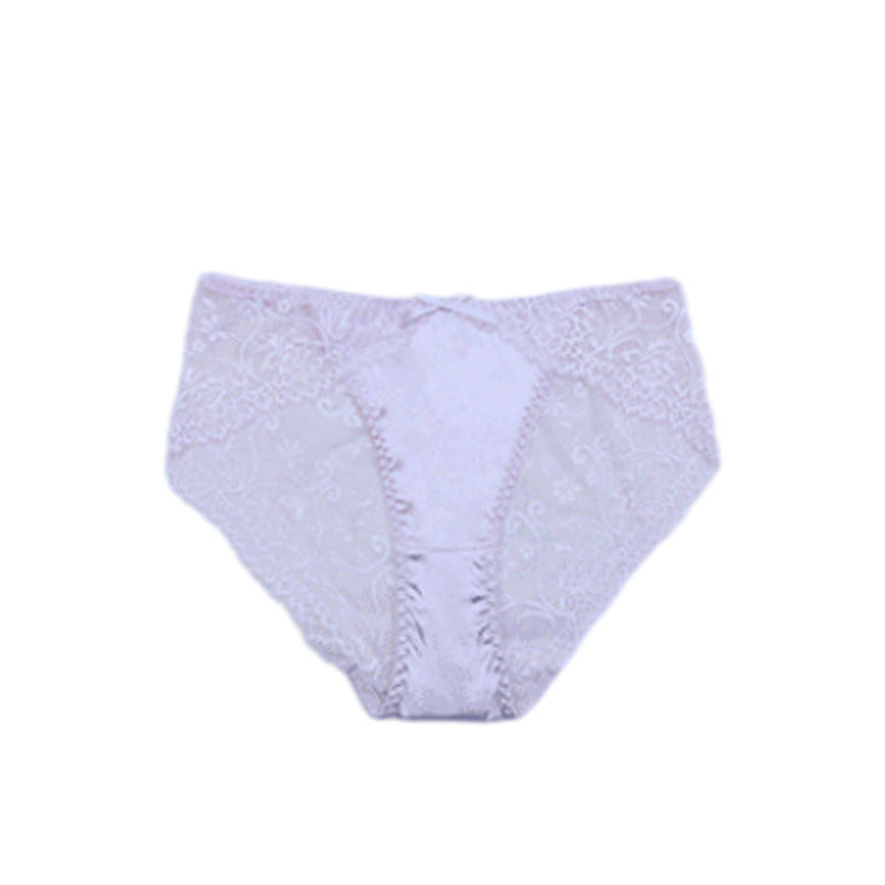 Lace Thong Underwear Low Rise with Bowknot Cotton Crotch