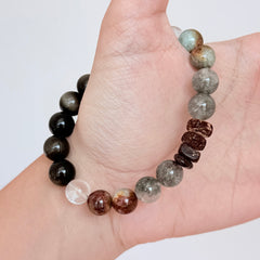 Labradorite & Obsidian Protection Bracelet