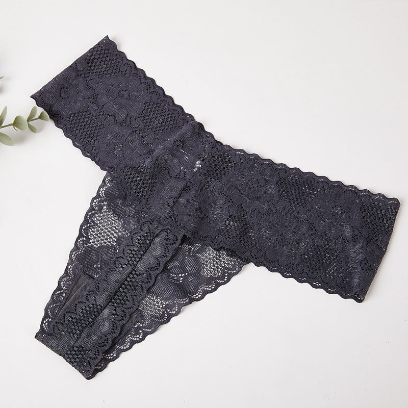 Seamless Lace See-through Underwear Thong