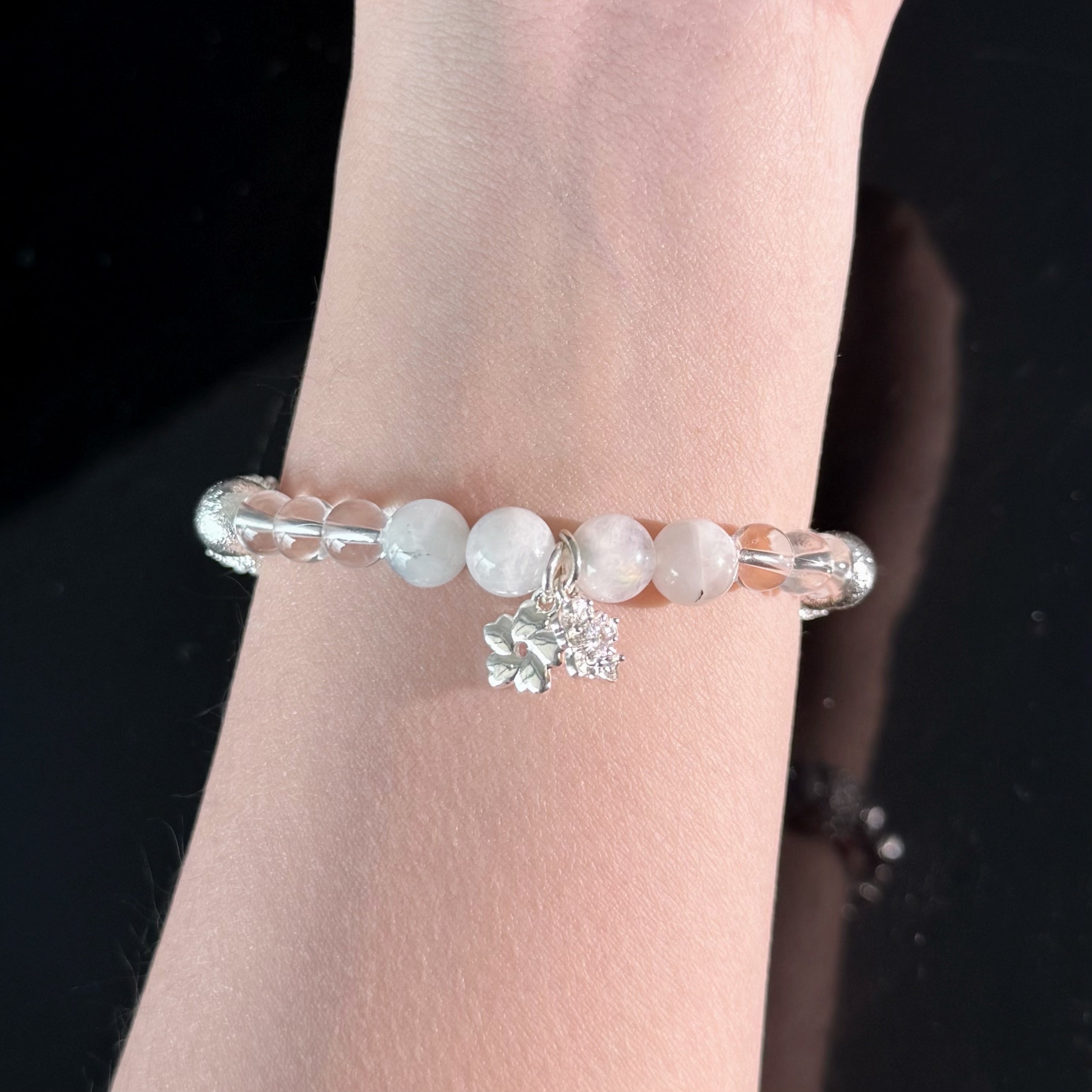 Cancer Crystal Bracelet – Moonstone & Clear Quartz Healing Bracelet