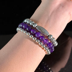 Aquarius Amethyst Bracelet Set – Calm & Balance Crystal Jewelry