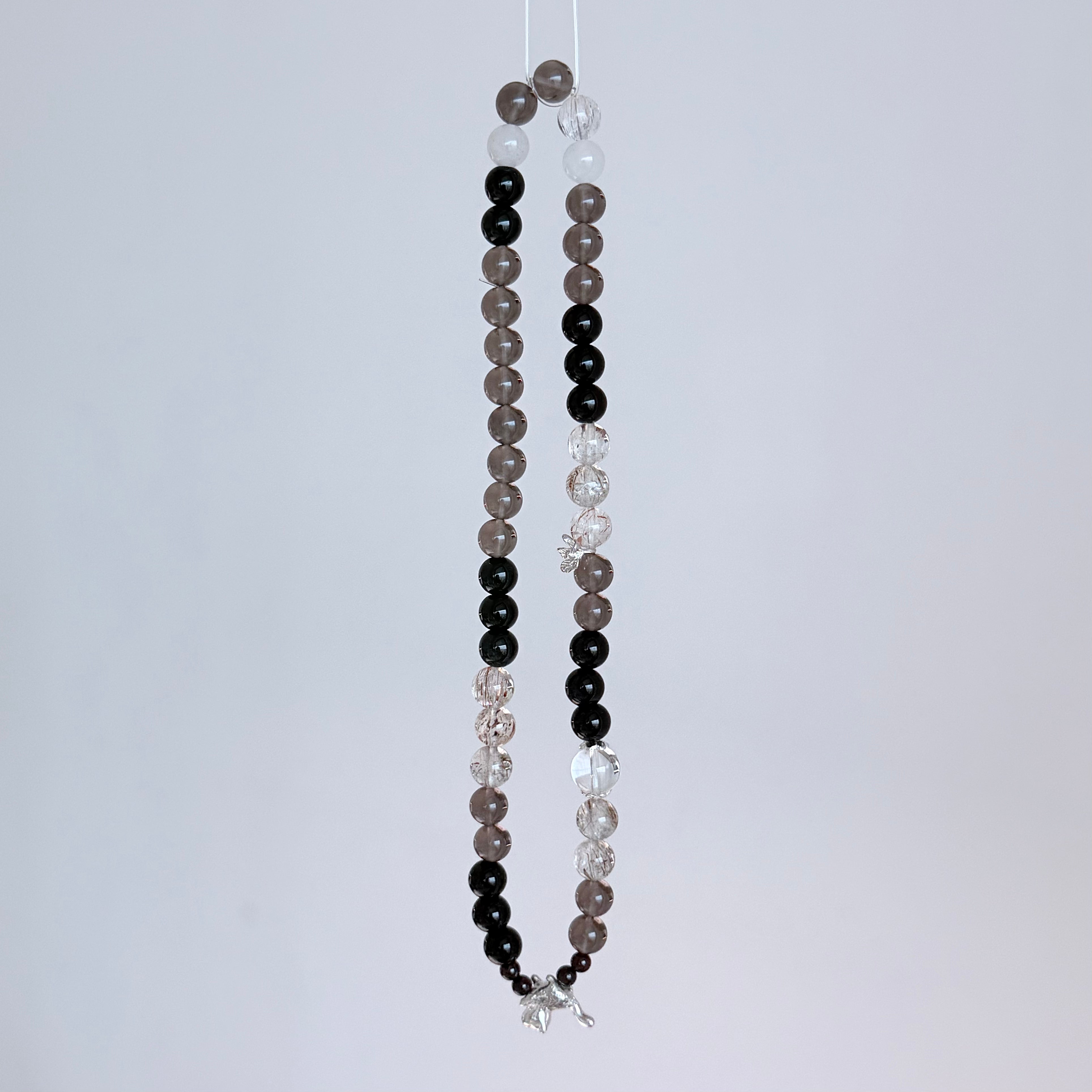 Black Obsidian, Smoky Quartz & Clear Quartz Protection Bracelet